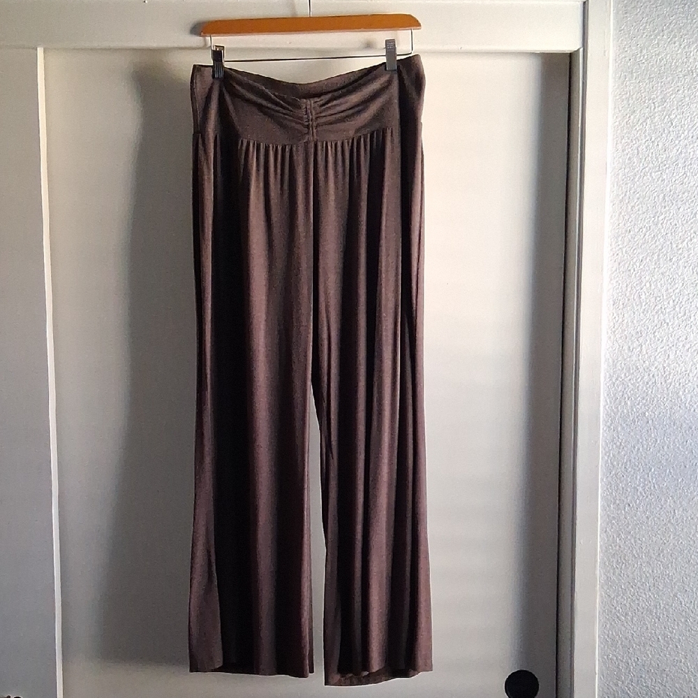 Anthropologie Daily Practice Brown Pull On Palazzo Pants Large